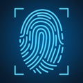 Fingerprint scanning icon for apps with security unlock Ã¢â¬â for stock Royalty Free Stock Photo